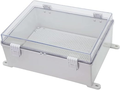 Co. ABS Waterproof IP67 15.75" x 19.68" x 7.87" Clear Cover Hinged Electronics Box with Mounting Plate, Bracket