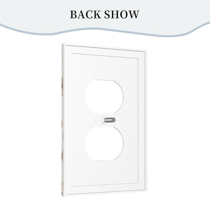 Decorative Light Switch Cover Boho White Background Butterfly Rustic Flower Personalized Wall Plate Single Duplex Switchplate 1 Gang Outlet Plate Decora Light Switch Plate for Bedroom Decor