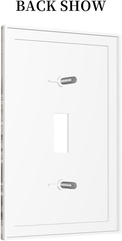 Decorative Light Switch Cover Vintage Rustic Floral White Daisy Flower Oil Painting Style 1 Gang Single Toggle Device Electrical Faceplate Switchplates Decorator Outlet Wall Plate for Home