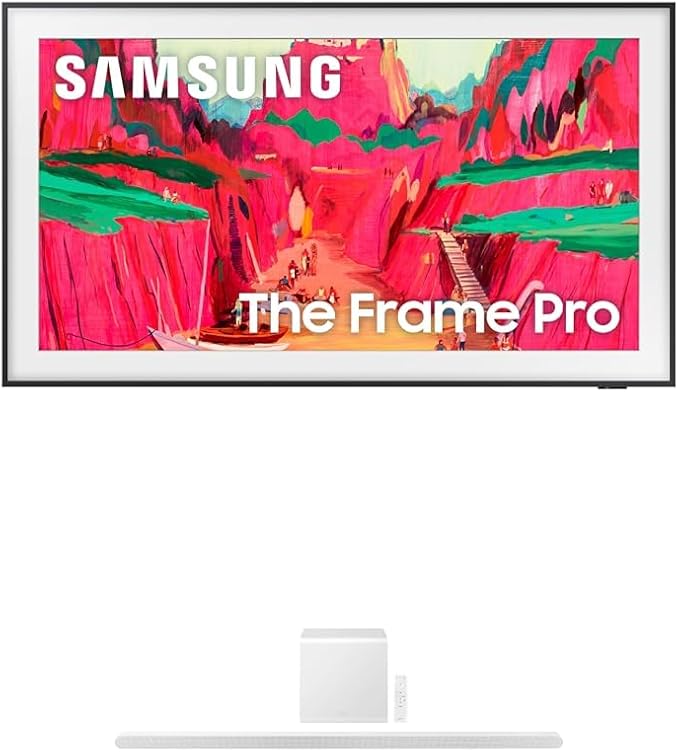 Samsung 75-Inch Class The Frame Pro LS03FW 4K Neo QLED Mini LED Smart TV (2025 Model) + SAMSUNG S801D 3.1.2ch Soundbar w/Wireless Dolby Atmos Audio, Ultra Slim Design, HW-S801D/ZA