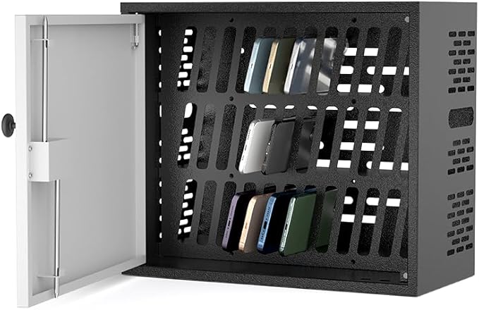 Cell Phone Holder Classroom Cell Phone Lock Box 36 Slots Metal Cell Phone Storage Cabinet Pocket Chart for Classroom with Lock for School Office