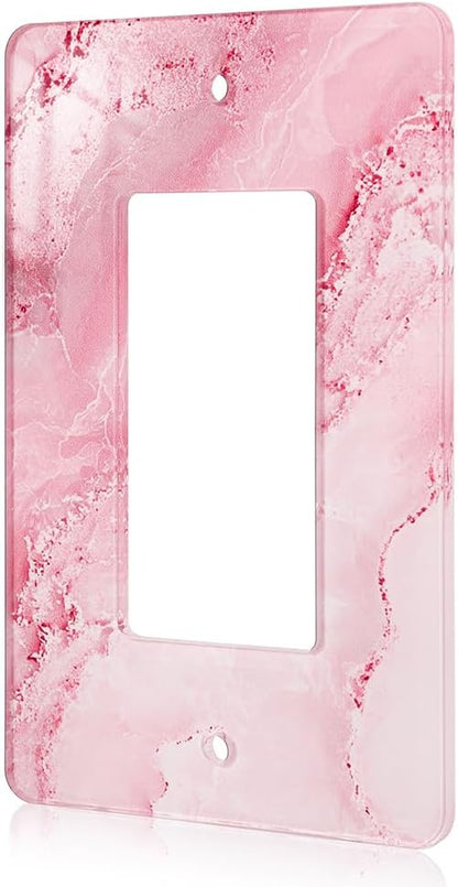 Abstract Pink Marble Design Acrylic Switch Plates & Outlet Covers Wall Plate Outlet Covers Decorative Light Switch Cover
