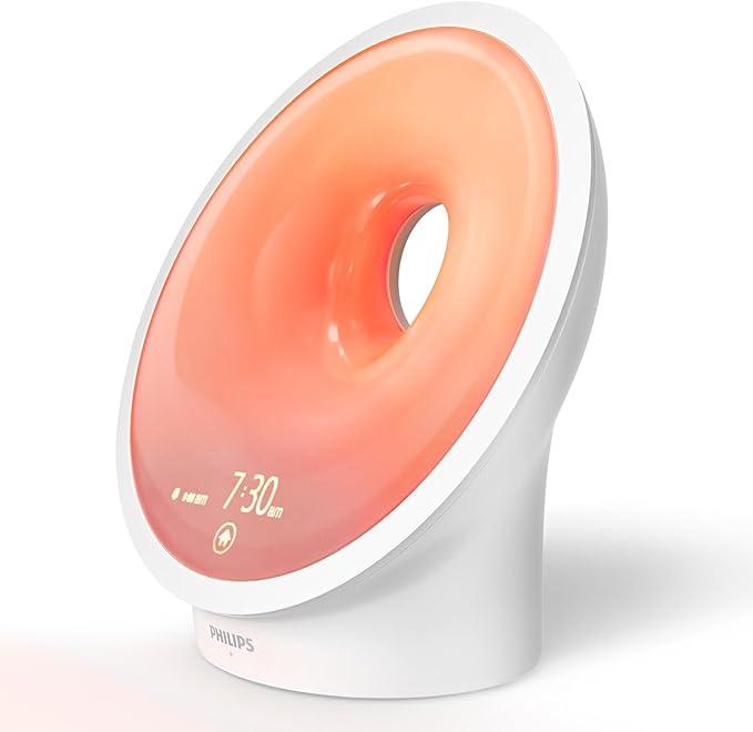 Philips SmartSleep Sleep and Wake-Up Light, Simulated Sunrise and Sunset, Multiple Lights and Sounds, RelaxBreathe to Sleep, AMZ Exclusive, HF3650/60