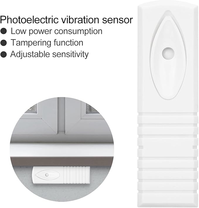 Wired Photoelectric Vibration Alarm Sensor, Home Security Detector Alarm Sensor, Wired Smart Glass Break Detector for Providing Rugged Data Protection