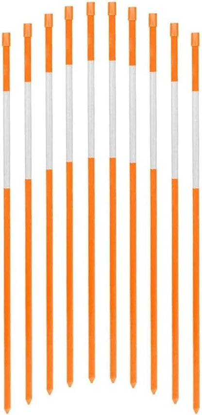 FiberMarker 48-Inch Reflective Driveway Markers, 5/16-Inch Dia Solid Snow Poles, Orange 25-Pack Reflective Snow Markers