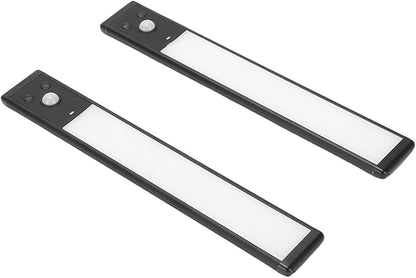 2pcs Under Cabinet Lights Rechargeable LED Motion Sensor Lights Indoor Magnetic Closet Lamps for Kitchen Stick On 3 Color