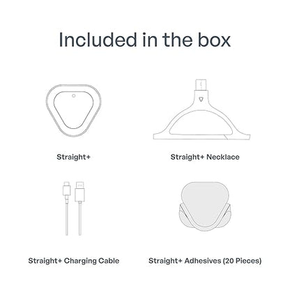Straight Plus AI Powered Posture Corrector Trainer Device (Necklace Included) - Back Brace Smart Straightener Office Work Support - Back Postur Corrector Device - Posture Corrector for Women & Men