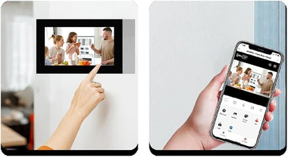 Video Doorbell with 7-inch LCD Monitor, Call Button Tuya WiFi Intercom Kit Smart Video Door Phone System 1080P 4-Wired Doorbell Camera Full Touch Monitors for Villa Home (Silvery)