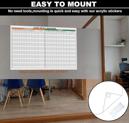 Large Make Ready Manager Board Property Management,24" X 36" Property Maintenance Work Schedule Dry Erase Board,Reusable Laminated Leasing Apartment Task Tracking Poster
