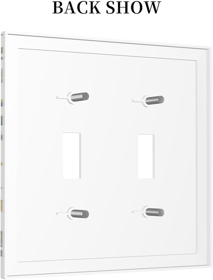 Decorative Switch Plates Floral Green Leaf Plant Flowes 2 Gang Double Toggle Outlet Light Switch Cover Wall Plate Electrical Faceplate For Bed Room Farmhouse Decor