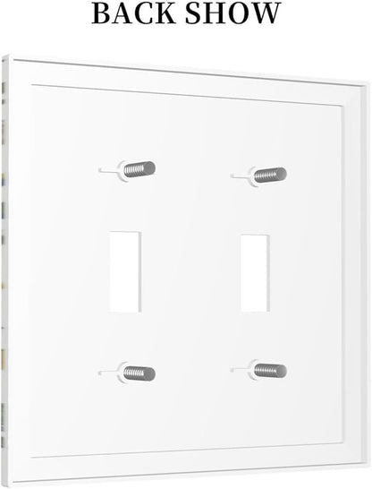 Decorative Switch Plates Floral Green Leaf Plant Flowes 2 Gang Double Toggle Outlet Light Switch Cover Wall Plate Electrical Faceplate For Bed Room Farmhouse Decor