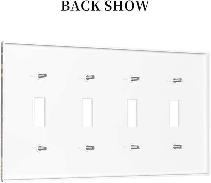 Decorative Light Switch Plate Covers Gamepad Theme Graffiti 4 Gang Light Switch Cover Quad Toggle Wall Plate Outlet Covers for Game Room Bedroom Home Decor