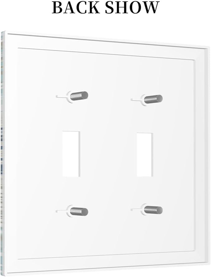Decorative Light Switch Cover Plate Blue Starfish Brown Coral Ocean 2 Gang Outlet Covers Double Toggle Wall Plates for Electrical Outlets Switch Plate Covers Faceplate for Girlroom Home Decor