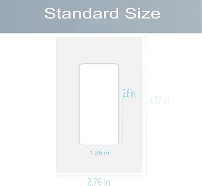 20 Pack 1-Gang Screwless Decorator Wall Plate Cover Switch Outlet Electrical Faceplate for Light Switche, Smart Switch, Receptacle, Dimmers, USB Outlet, GFCI, Child Safe Cover Plate, White