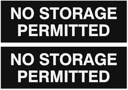 Signs ByLITA Basic No Storage Permitted Sign | Powerful Foam Tape (Black) - Large 2 Pack
