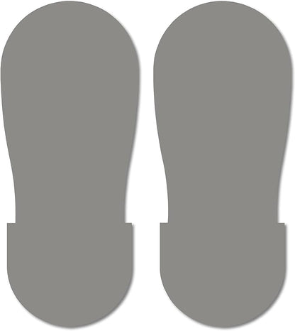 Mighty Line Big Footprints Floor Marking Tape for Safety, Caution, Warning, Heavy-Duty, Peel and Stick, Adhesive, Industrial Quality, 12" Long x 5" Wide, Gray, Pack of 50