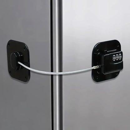 Heavy Duty Refrigerator Lock Cabinet Locks Child Safety Cabinet Locks Combination Fridge Lock for Cabinets Drawers Refrigerator (Black), 2.7X2.7IN