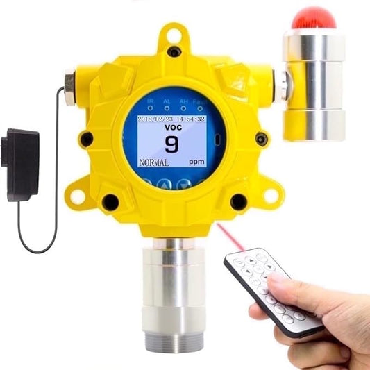 Volatile Organic Compounds VOC Detector by Forensics | Industrial Wall Mount | USA NIST Calibration | Explosion Proof | Adjustable Sound & Light Alarms | Relay Output | 0-100 ppm VOC |