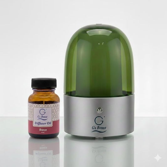 G’s Breeze Smart Diffuser with Refill – Bluetooth & Wi-Fi App Control, Gradient LED Lighting, Adjustable Scent Intensity, Low Noise, 24 Hour Schedule, Aromatherapy Diffuser for Home & Office - Rose