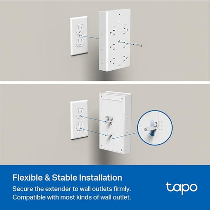 TP-Link Tapo Smart Plug Outlet Extender, Surge Protector, 18W Fast Charging, 3 Individual Smart Outlets, 1x USB-C & 2X USB-A, Smart Night Light, Works w/Apple HomeKit, Alexa & Google Home, Tapo P306