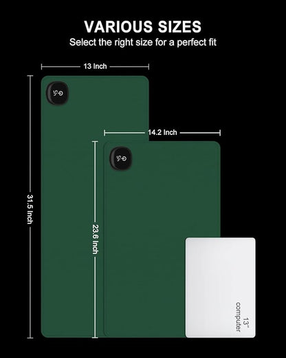Heated Desk Pad, 23.6" x 14.2" Leather Non-Slip Warm Desk Pad, Large Mouse Mat with 3 Levels Heating & 3 Hours Auto Shut-Off, Hand and Foot Warmer for Office, Home, Green
