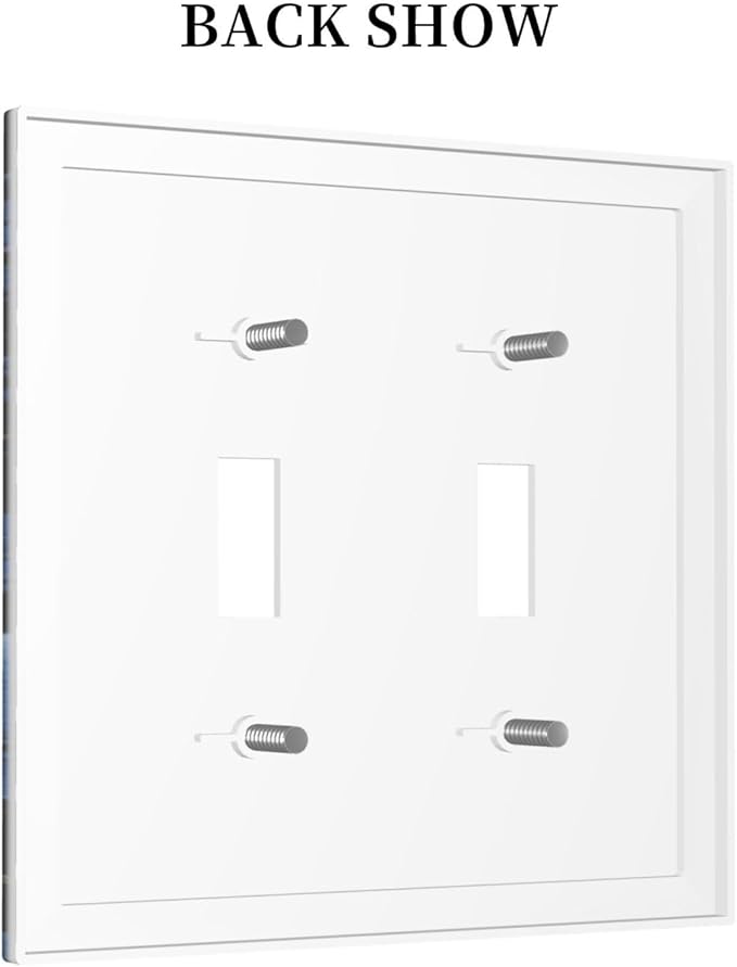 Blue White Flowers Light Switch Covers Double Toggle 2 Gang Wall Plate Dual Decorative Switchplate Electrical Faceplate for Farmhouse Decor