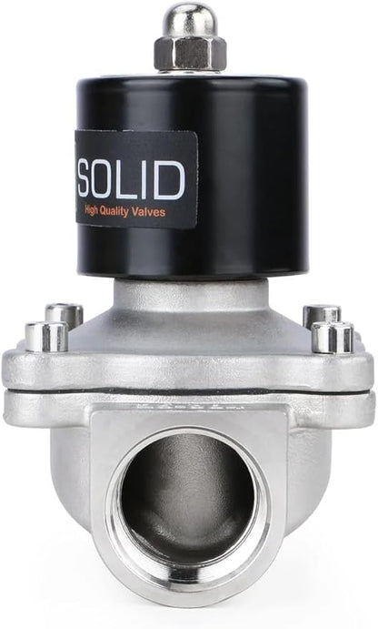 U.S. Solid 1 inch Stainless Steel Electric Solenoid Valve 110VAC Normally Closed Air Water(Pack of 16)