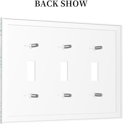 Beach Nautical Starfish Scallop Coral Conch Decorative Switch Plates 3 Gang Wall Plate Triple Toggle Light Switch Cover Faceplate Electrical Wall Panels for Bathroom Home Decor