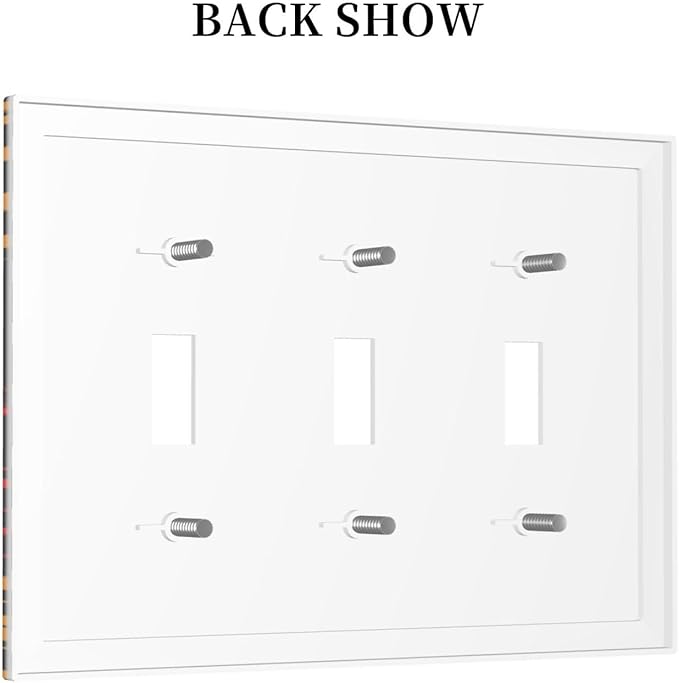 Decorative Light Switch Plate Covers Gamepad Theme Graffiti 3 Gang Light Switch Cover Triple Toggle Wall Plate Outlet Covers for Game Room Bedroom Home Decor