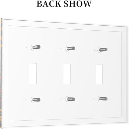 Decorative Light Switch Plate Covers Gamepad Theme Graffiti 3 Gang Light Switch Cover Triple Toggle Wall Plate Outlet Covers for Game Room Bedroom Home Decor