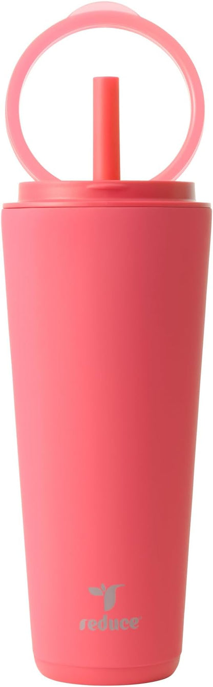 REDUCE Halo 32 oz Stainless Steel Vacuum Insulated Tumbler - Spill Proof Travel Mug with Flip Handle Lid - Keeps Drinks Cold for 32 Hrs - Dishwasher Safe - Cupholder Friendly - Daquiri