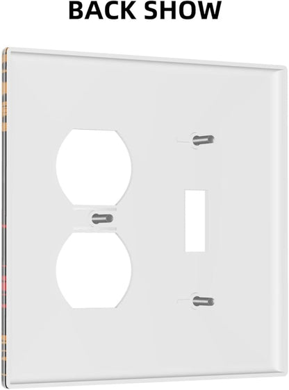 Decorative Outlet Covers Gamepad Theme Graffiti 2 Gang Wall Plate Single Toggle Duplex Light Switch Cover Switch Plate Covers Faceplate for Game Room Bedroom Home Decor