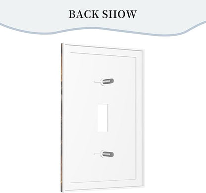 Decorative Light Switch Cover Plate Black Wood Board Gold Dust Coffee Beans 1 Gang Wall Plate Oversized Single Toggle Wall Cover Plate Jumbo Electrical Switchplate Face Plate