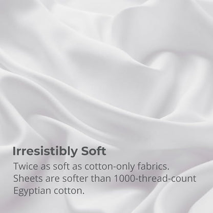 Cariloha Aloha Soft 4-Piece Sheet Set | White | King | Made from 100% Viscose derived from Bamboo | Introductory Sheet Line