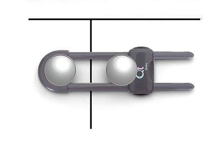 Baby Proofing Cabinet Locks | Adjustable U Shaped Baby Safety Latches for Drawers, Fridge, Closet |Modern Baby Proofing Cabinet Lock with Extra Secure Lock Buttons (Pack of 4)