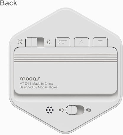 mooas Multi-Hexagon Clock Cube Timer, Digital Clock Time Timer, Pomodoro Timers, Backlit Display 12/24H Mode Count up & Countdown, Rotating Various time presets ideal for Classroom Gym Kitchen (White)