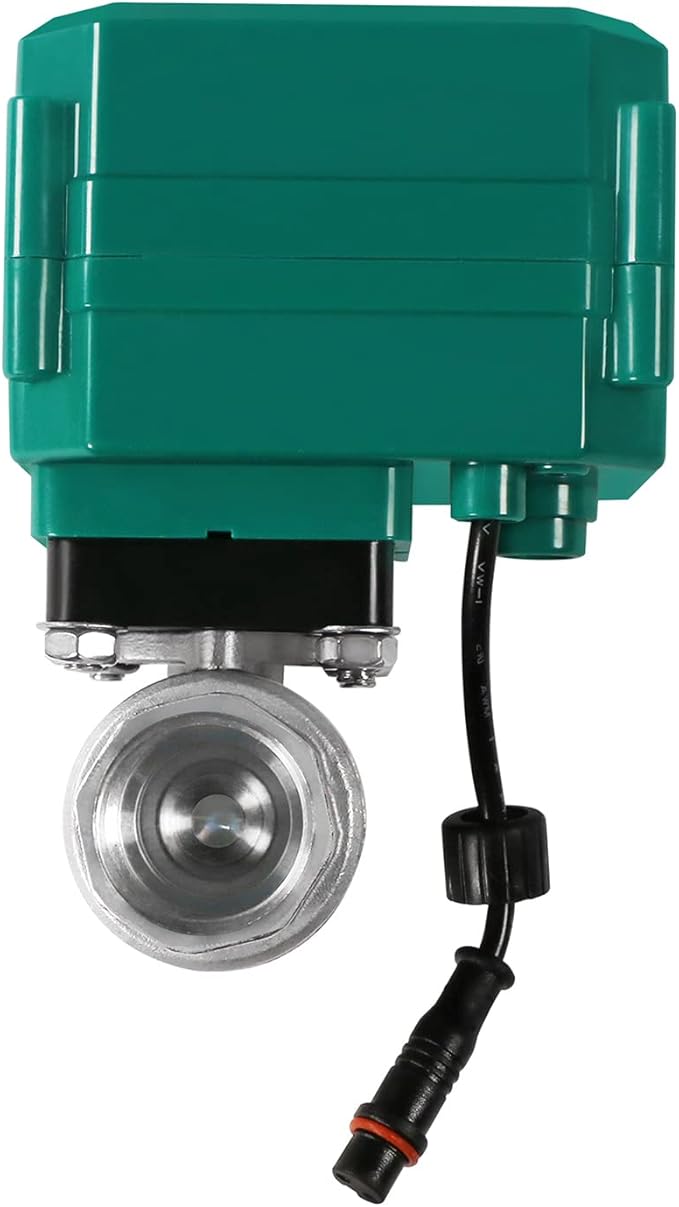 U.S. Solid 1/2" Smart Motorized Ball Valve - Remote App Mobile Control Stainless Steel Electrical Ball Valve with Manual Switch, 5V DC USB Connection