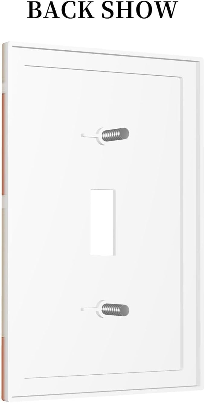 Decorative Light Switch Cover Boho Botanical Orange Green Beige Minimalist 1 Gang Single Toggle Device Electrical Faceplate Switchplates Decorator Outlet Wall Plate for Bedroom living Room