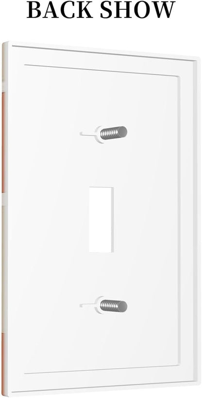 Decorative Light Switch Cover Boho Botanical Orange Green Beige Minimalist 1 Gang Single Toggle Device Electrical Faceplate Switchplates Decorator Outlet Wall Plate for Bedroom living Room