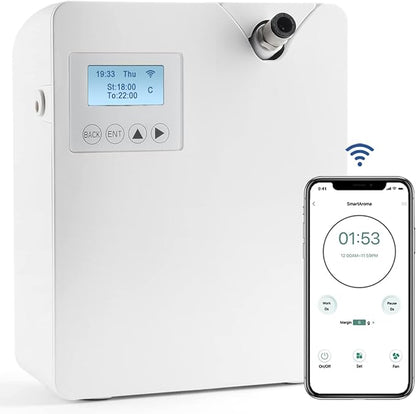 Scent Air Machine for Home, Smart Professional Waterless Aromatherapy Essential Oil Diffuser 300ml, HVAC Diffuser for Essential Oils for Large Room, Office, Spa, Business, White