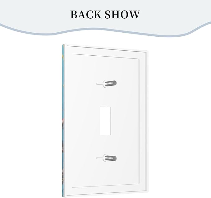 Decorative Light Switch Cover Plate Colorful Paint Splatters Blue Wood Plank 1 Gang Wall Plate Oversized Single Toggle Wall Cover Plate Jumbo Electrical Switchplate Faceplate