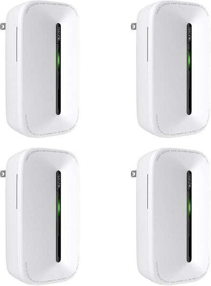 4 Packs Carbon Monoxide Detectors Plug in, 10-Year Battery Powered CO Detector with Breathing Light, Portable Traval Carbon Monoxide Alarm for Home/Office/RV