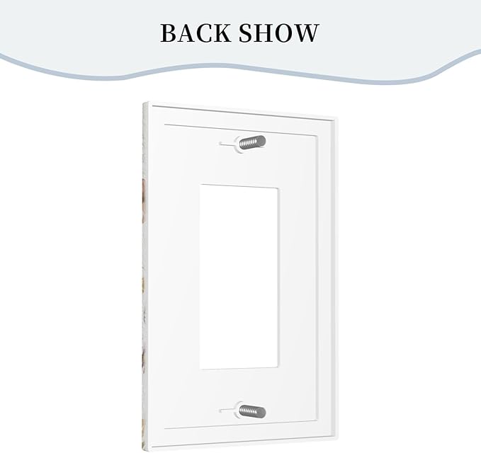 Personalized Wall Plate Decorative Light Switch Cover Boho White Background Butterfly Rustic Flower Single Rocker Switchplate 1 Gang Outlet Covers Decora Light Switch Plate