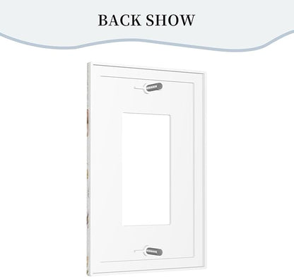 Personalized Wall Plate Decorative Light Switch Cover Boho White Background Butterfly Rustic Flower Single Rocker Switchplate 1 Gang Outlet Covers Decora Light Switch Plate