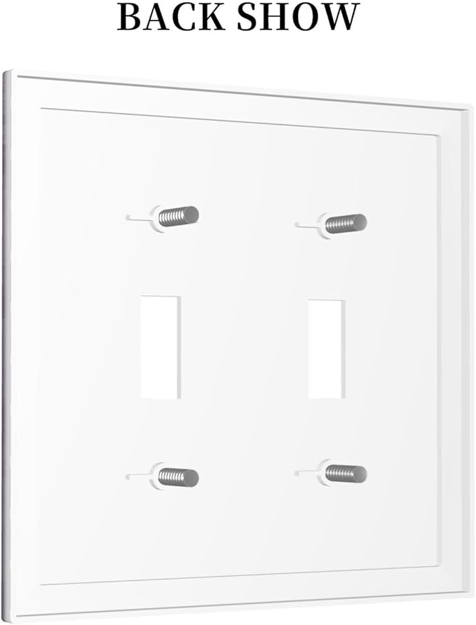 Decorative Light Switch Plate Covers Rustic White Purple Daisy Floral Flower 2 Gang Wall Plate Double Toggle Switch Cover Plate Electric Dual Device Electrical Faceplate for Bedroom Decor