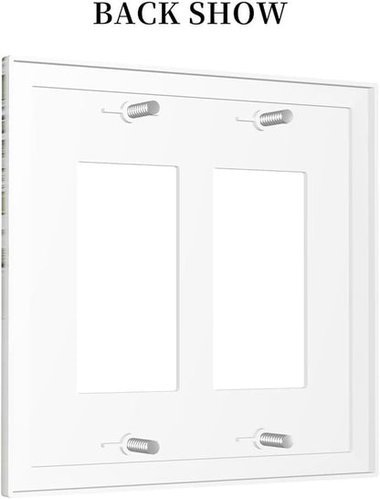 Decorative Outlet Covers Sage Green Eucalyptus Watercolor Plant Leaves 2 Gang Double GFCI Rocker Electrical Wall Panels Light Switch Cover Plate for Bedroom Bathroom Decor