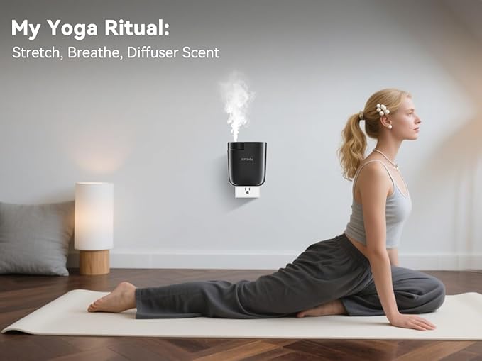 Plug in Diffuser, Waterless Oil Diffuser for Home, Essential Oil Plug in Wall, Smart Bluetooth App Control, Up to 500 Sq.ft Coverage, Black