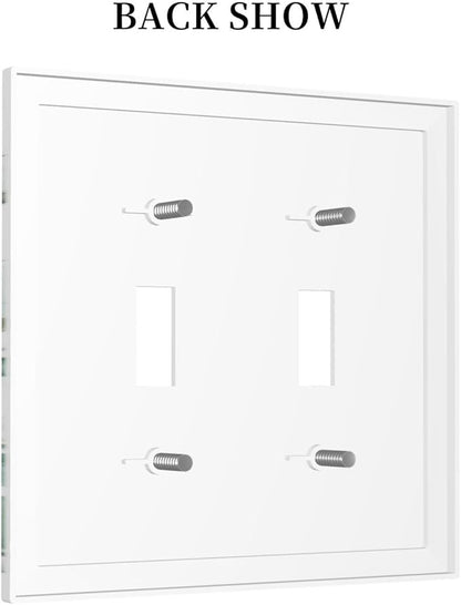Boho Green Eucalyptus Leaf Floral Plants Flowers Decorative Switch Plates 2 Gang Double Toggle Outlet Light Switch Cover Wall Plate Electrical Faceplate for Bed Room Living Room Decor