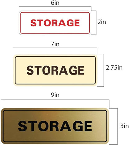 Standard STORAGE Door/Wall Sign - Blue - Small (5 Pack)