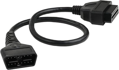 iKKEGOL Full 16 Pin OBD2 OBD II Male to Female Extension Cable Cord Diagnostic Tool Adapter for Auto Car Vehicle Truck 24V All OBD2 Port Plug Connector 24AWG (50CM/20INCH)